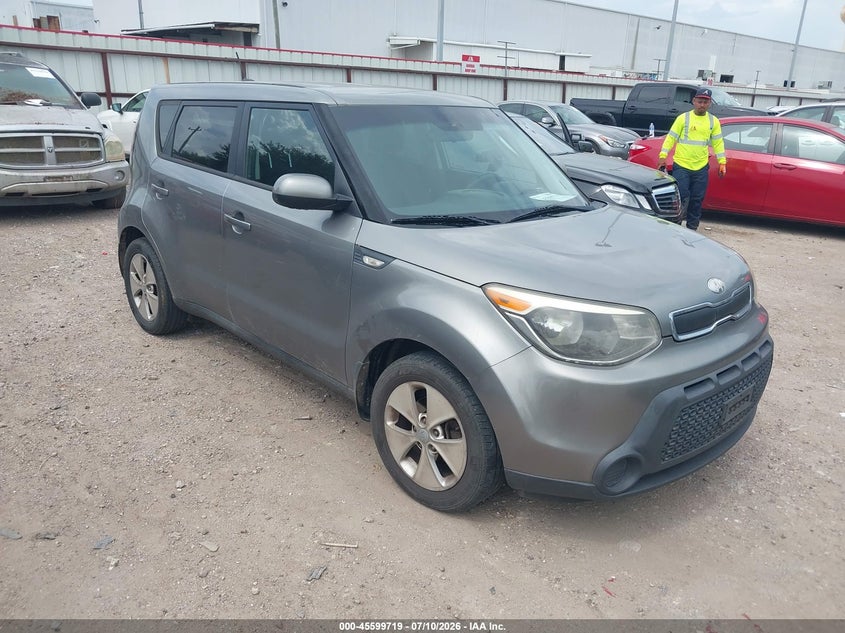 2014 Kia Soul VIN KNDJN2A27E7087489 IAAI salvage auction — REAR END, Salvage (Texas), sold $25 on 2026-07-23 (photo 1)