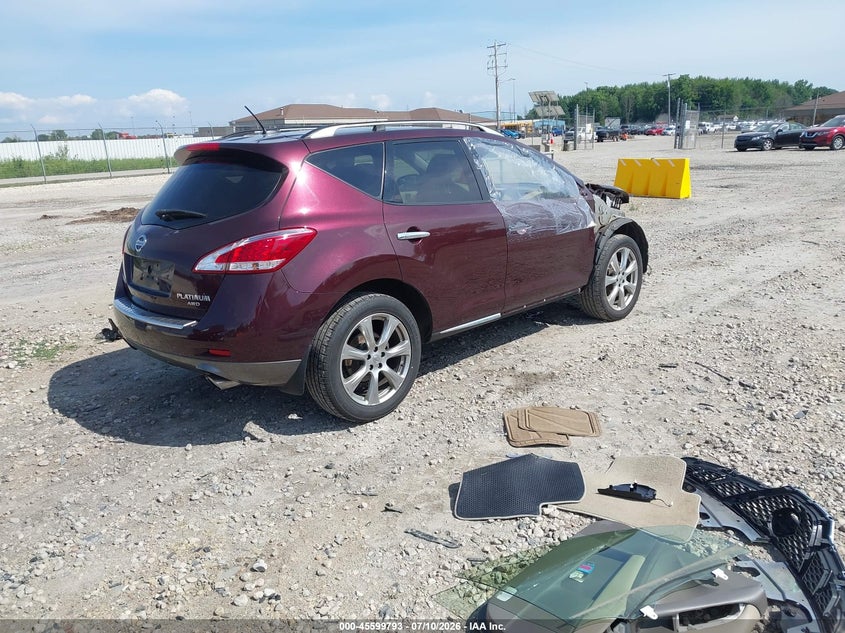 2014 Nissan Murano VIN JN8AZ1MW1EW506251 IAAI salvage auction — RIGHT SIDE, Salvage Title, sold $925 on 2026-07-23 (photo 4)
