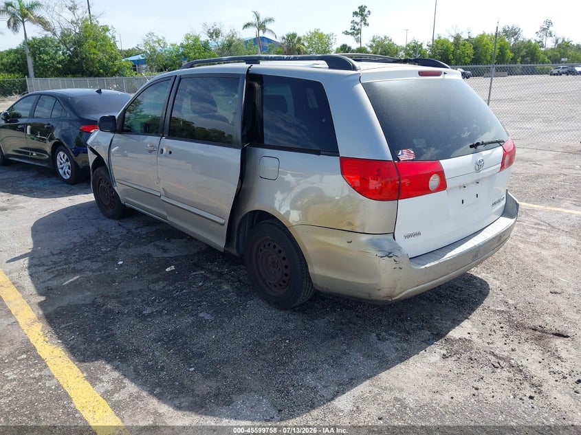 2008 Toyota Sienna VIN 5TDZK23C28S205900 IAAI salvage auction — LEFT FRONT, Rebuildable (Florida), sold $350 on 2026-07-29 (photo 3)