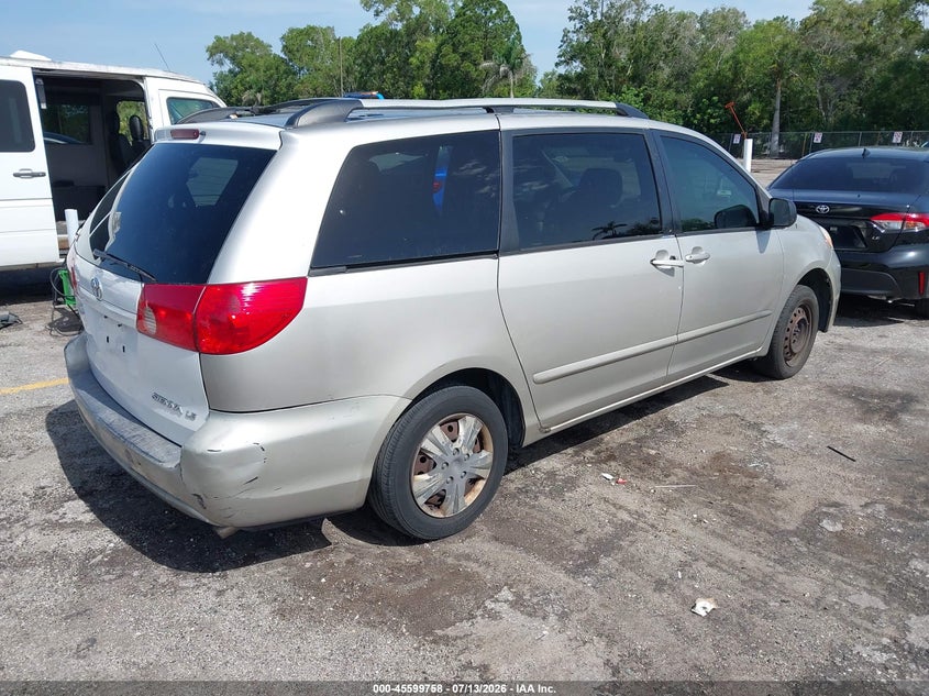 2008 Toyota Sienna VIN 5TDZK23C28S205900 IAAI salvage auction — LEFT FRONT, Rebuildable (Florida), sold $350 on 2026-07-29 (photo 4)