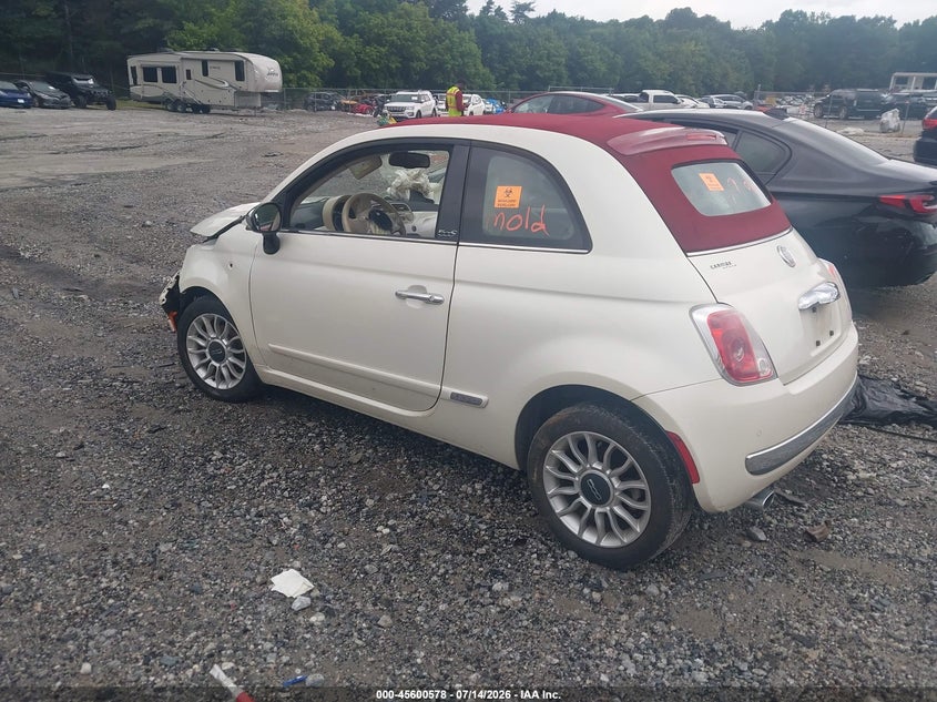 2012 Fiat 500 VIN 3C3CFFER7CT330154 IAAI salvage auction — FRONT END, Salvage (Georgia), sold $250 on 2026-08-14 (photo 3)