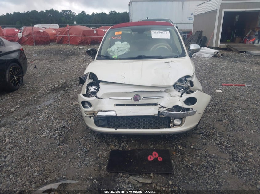 2012 Fiat 500 VIN 3C3CFFER7CT330154 IAAI salvage auction — FRONT END, Salvage (Georgia), sold $250 on 2026-08-14 (photo 6)