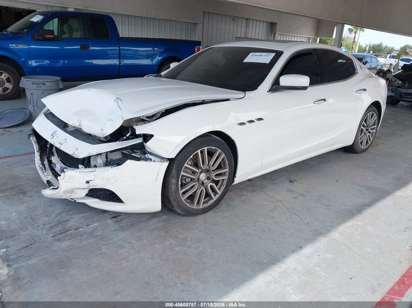 2015 Maserati Ghibli VIN ZAM57XSA7F1162173 IAAI salvage auction — FRONT END, Certificate Of Destruction (Florida), sold $625 on 2026-07-29 (photo 2)