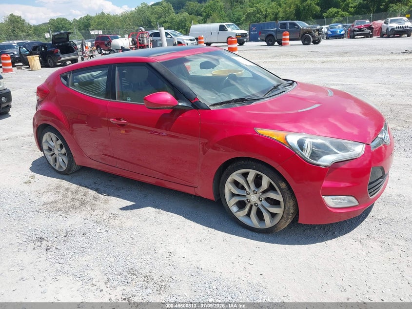 2012 Hyundai Veloster VIN KMHTC6AD7CU069673 IAAI salvage auction — ENGINE DAMAGE, Clear (Virginia), sold $350 on 2026-07-28 (photo 1)