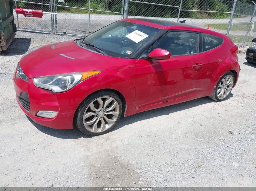 2012 Hyundai Veloster VIN KMHTC6AD7CU069673 IAAI salvage auction — ENGINE DAMAGE, Clear (Virginia), sold $350 on 2026-07-28 (photo 2)