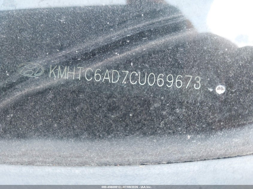 2012 Hyundai Veloster VIN KMHTC6AD7CU069673 IAAI salvage auction — ENGINE DAMAGE, Clear (Virginia), sold $350 on 2026-07-28 (photo 9)