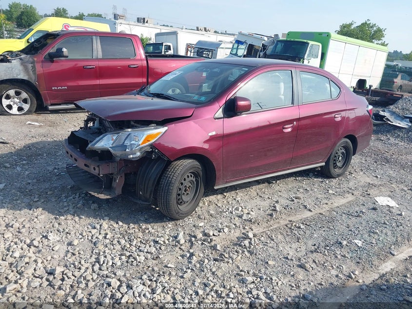 2021 Mitsubishi Mirage VIN ML32FUFJ6MHF00787 IAAI salvage auction — FRONT END, Salvage (Pennsylvania), sold $1,500 on 2026-07-24 (photo 2)