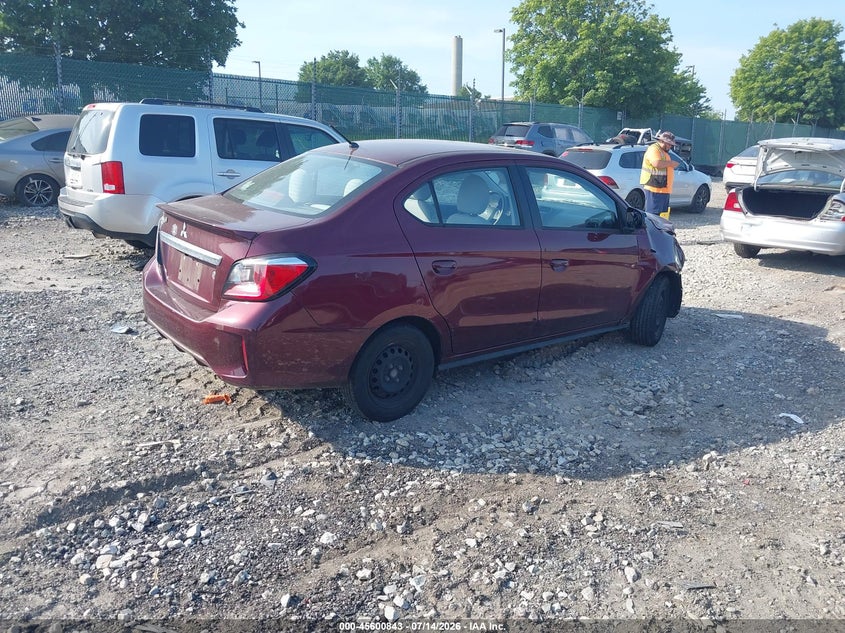 2021 Mitsubishi Mirage VIN ML32FUFJ6MHF00787 IAAI salvage auction — FRONT END, Salvage (Pennsylvania), sold $1,500 on 2026-07-24 (photo 4)