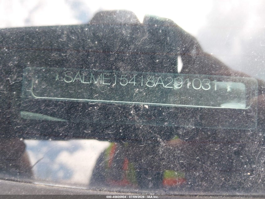 2008 Land rover RANGE ROVER VIN SALME15418S291031 IAAI salvage auction — MECHANICAL, Clear (Virginia), sold $350 on 2026-07-28 (photo 9)