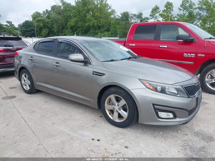 2015 Kia Optima VIN 5XXGM4A76FG407639 IAAI salvage auction — NORMAL WEAR, Salvage Title, sold $25 on 2026-07-21 (photo 1)