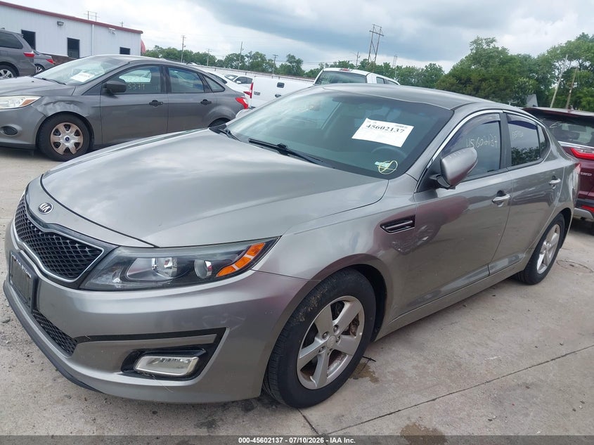 2015 Kia Optima VIN 5XXGM4A76FG407639 IAAI salvage auction — NORMAL WEAR, Salvage Title, sold $25 on 2026-07-21 (photo 2)