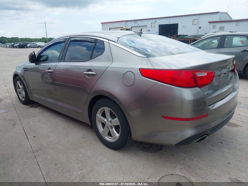2015 Kia Optima VIN 5XXGM4A76FG407639 IAAI salvage auction — NORMAL WEAR, Salvage Title, sold $25 on 2026-07-21 (photo 3)