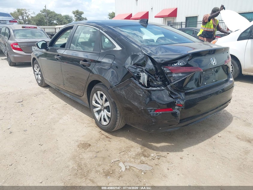 2025 Honda Civic VIN 2HGFE2F21SH602230 IAAI salvage auction — REAR END, Salvage Title, sold $8,100 on 2026-07-18 (photo 3)
