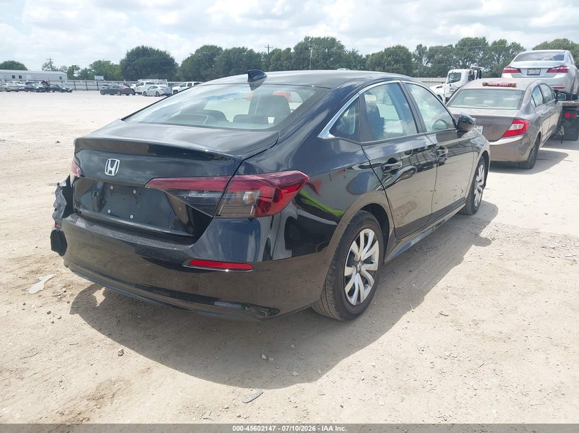 2025 Honda Civic VIN 2HGFE2F21SH602230 IAAI salvage auction — REAR END, Salvage Title, sold $8,100 on 2026-07-18 (photo 4)