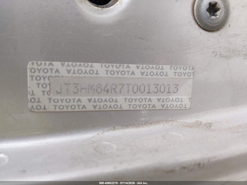 1996 Toyota 4runner VIN JT3HM84R7T0013013 IAAI salvage auction — NORMAL WEAR, Clear, sold $3,050 on 2026-07-17 (photo 9)