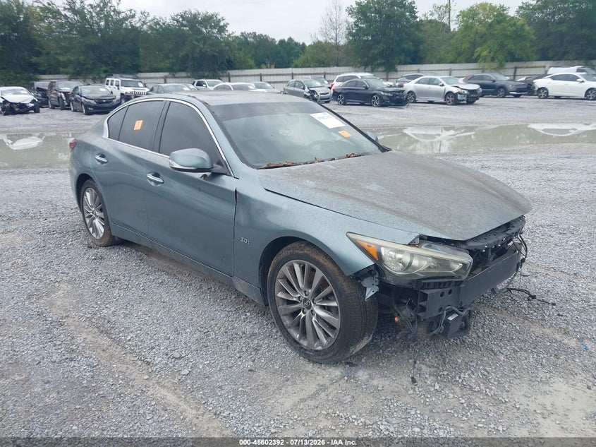 2020 Infiniti Q50 VIN JN1EV7APXLM207071 IAAI salvage auction — NORMAL WEAR, Clear (Florida), sold $25 on 2026-07-30 (photo 1)