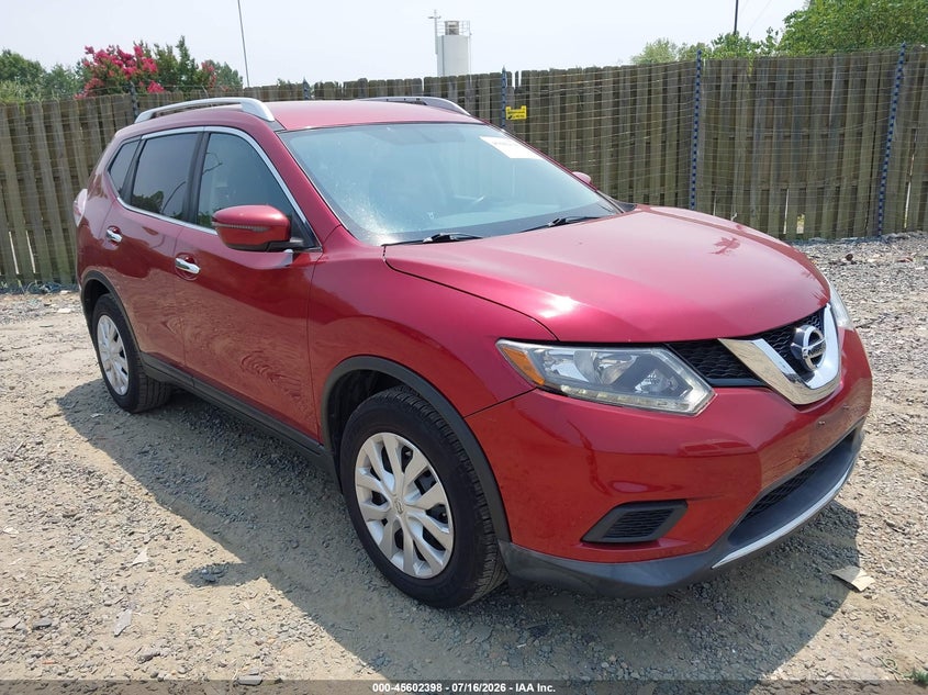 2016 Nissan Rogue VIN KNMAT2MV8GP728082 IAAI salvage auction — LEFT REAR, Clear (Virginia), sold $1,900 on 2026-07-24 (photo 1)
