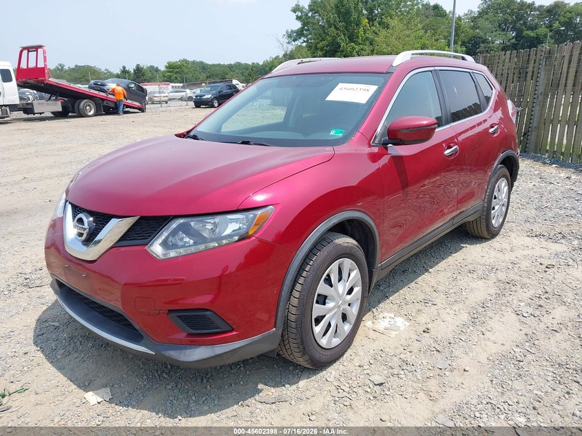 2016 Nissan Rogue VIN KNMAT2MV8GP728082 IAAI salvage auction — LEFT REAR, Clear (Virginia), sold $1,900 on 2026-07-24 (photo 2)