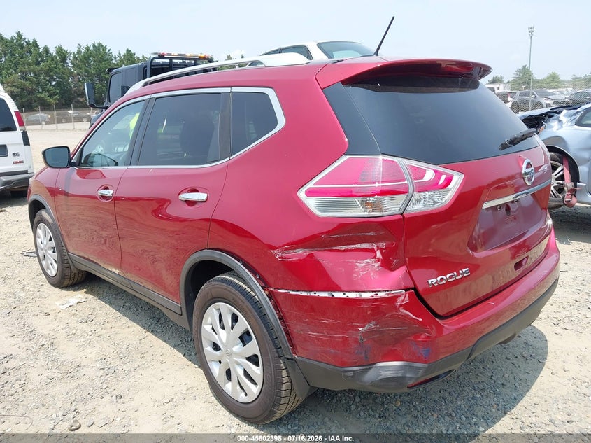 2016 Nissan Rogue VIN KNMAT2MV8GP728082 IAAI salvage auction — LEFT REAR, Clear (Virginia), sold $1,900 on 2026-07-24 (photo 3)