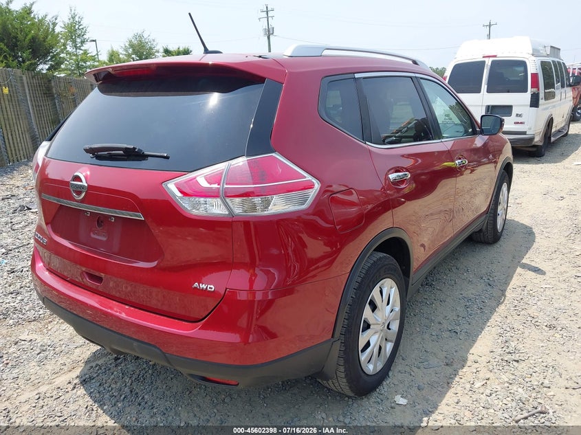 2016 Nissan Rogue VIN KNMAT2MV8GP728082 IAAI salvage auction — LEFT REAR, Clear (Virginia), sold $1,900 on 2026-07-24 (photo 4)