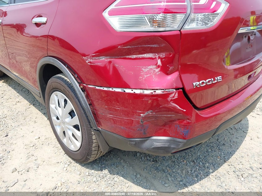 2016 Nissan Rogue VIN KNMAT2MV8GP728082 IAAI salvage auction — LEFT REAR, Clear (Virginia), sold $1,900 on 2026-07-24 (photo 6)