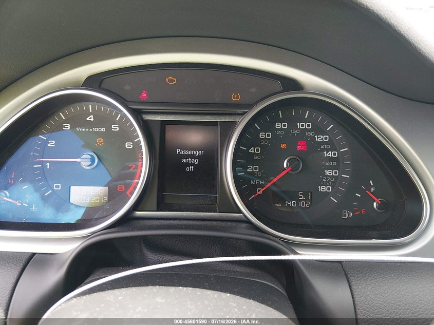 2014 Audi Q7 VIN WA1LGAFE6ED002525 IAAI salvage auction — REAR END, Original (Texas), sold $1,900 on 2026-07-31 (photo 7)