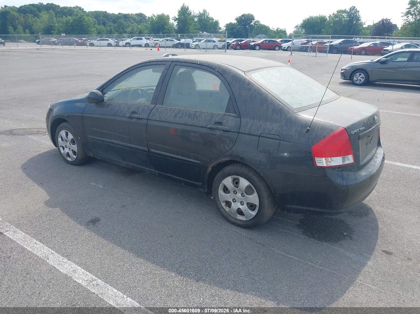 2009 Kia Spectra VIN KNAFE221195630474 IAAI salvage auction — NORMAL WEAR, Clear (Indiana), sold $300 on 2026-07-31 (photo 3)