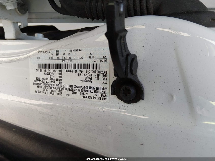 2013 Ford Focus VIN 1FADP3E27DL297495 IAAI salvage auction — NORMAL WEAR, Salvage Title, sold $250 on 2026-07-22 (photo 9)