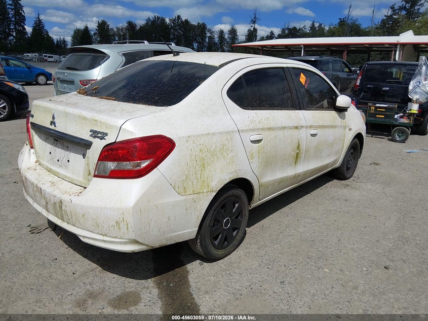 2018 Mitsubishi Mirage VIN ML32F3FJ3JHF05337 IAAI salvage auction — BIOHAZARD/CHEMICAL, Salvage Title, sold $325 on 2026-07-29 (photo 4)