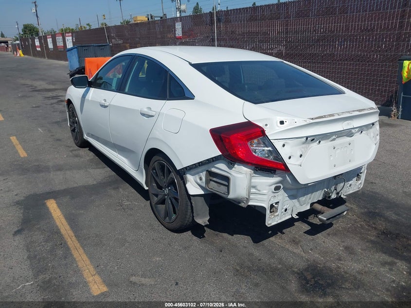 2020 Honda Civic VIN 2HGFC2F88LH535184 IAAI salvage auction — REAR END, Salvage (California), sold $6,200 on 2026-07-30 (photo 3)