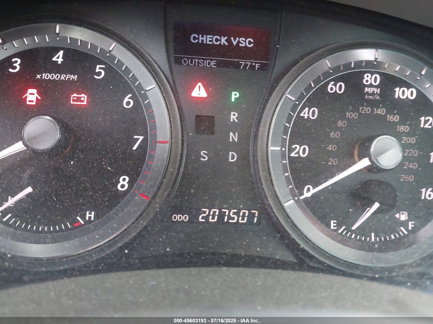 2007 Lexus Es 350 VIN JTHBJ46G072056776 IAAI salvage auction — NORMAL WEAR, Original (Texas), sold $825 on 2026-08-31 (photo 7)