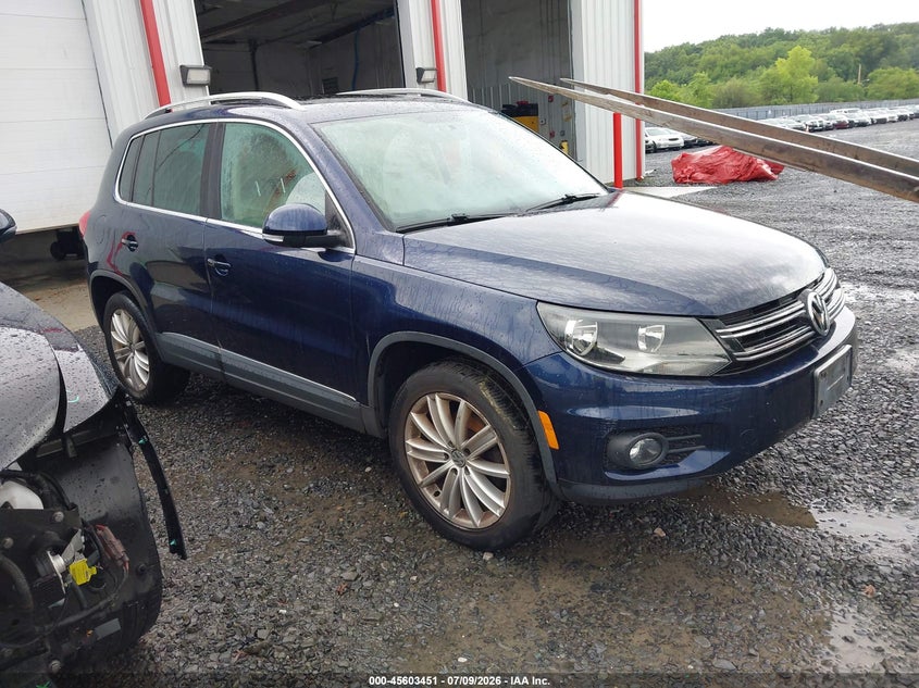 2013 Volkswagen Tiguan VIN WVGBV7AX2DW510007 IAAI salvage auction — NORMAL WEAR, Clear (New Jersey), sold $750 on 2026-07-29 (photo 1)