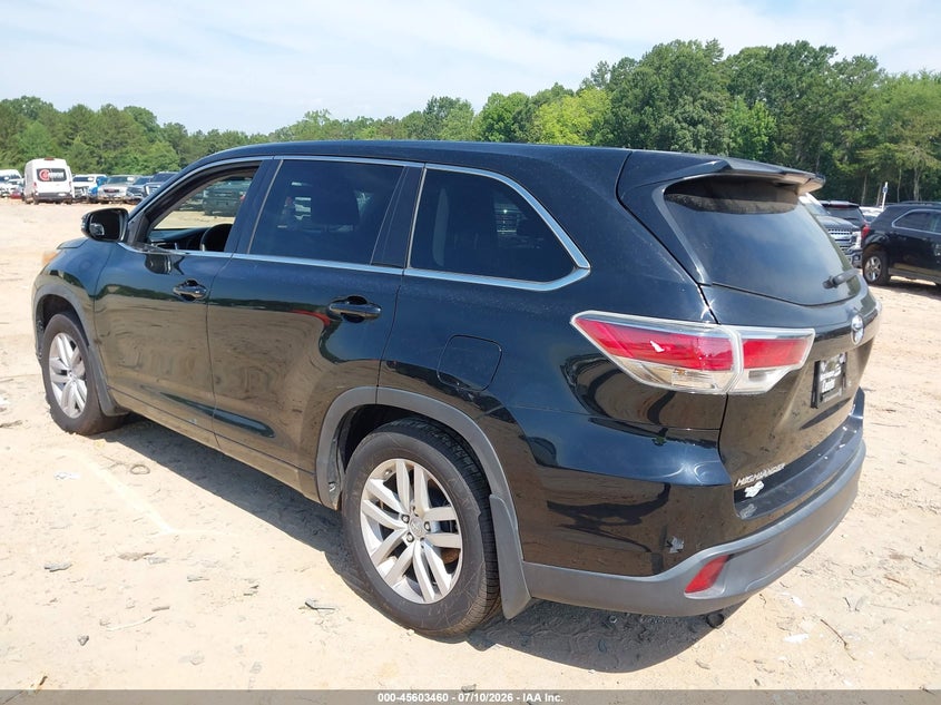 2014 Toyota Highlander VIN 5TDBKRFH3ES046821 IAAI salvage auction — NORMAL WEAR, Salvage Title, sold $6,500 on 2026-08-01 (photo 3)