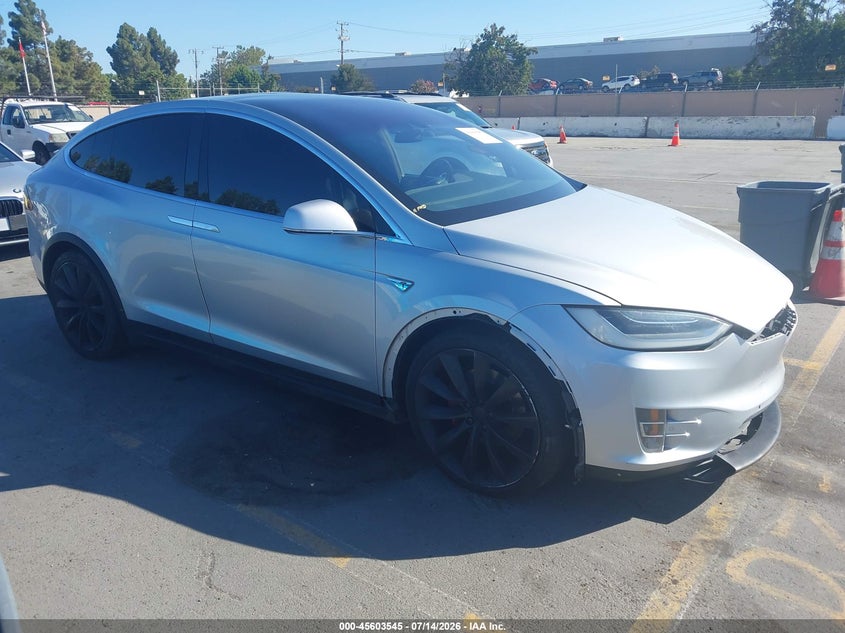 2016 Tesla Model x VIN 5YJXCBE41GF001294 IAAI salvage auction — FRONT END, Salvage (California), sold $7,400 on 2026-08-01 (photo 1)