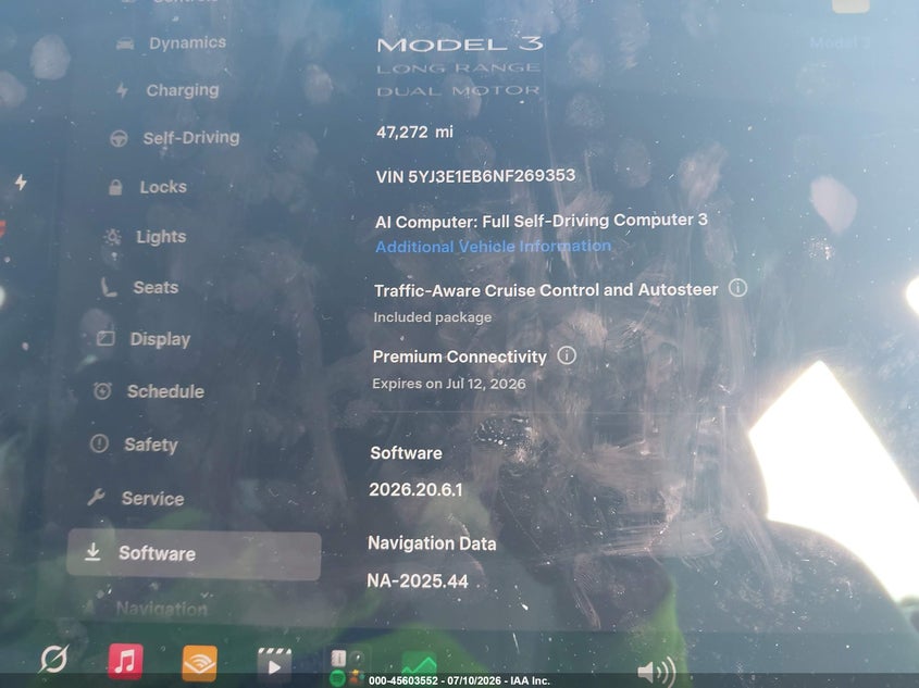 2022 Tesla Model 3 VIN 5YJ3E1EB6NF269353 IAAI salvage auction — LEFT SIDE, Salvage Title, sold $9,400 on 2026-08-28 (photo 7)