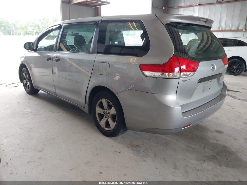 2012 Toyota Sienna VIN 5TDZK3DCXCS226670 IAAI salvage auction — FRONT & REAR, Clear (Georgia), sold $775 on 2026-07-22 (photo 3)