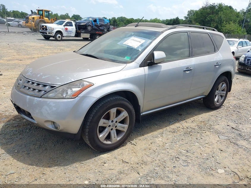 2007 Nissan Murano VIN JN8AZ08WX7W605786 IAAI salvage auction — NORMAL WEAR, Clear (Virginia), sold $350 on 2026-07-27 (photo 2)