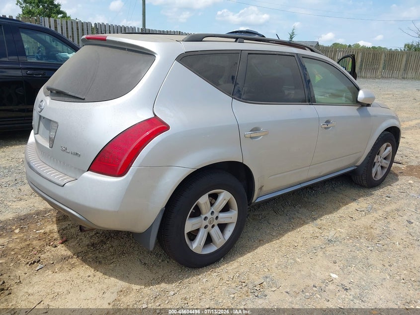 2007 Nissan Murano VIN JN8AZ08WX7W605786 IAAI salvage auction — NORMAL WEAR, Clear (Virginia), sold $350 on 2026-07-27 (photo 4)