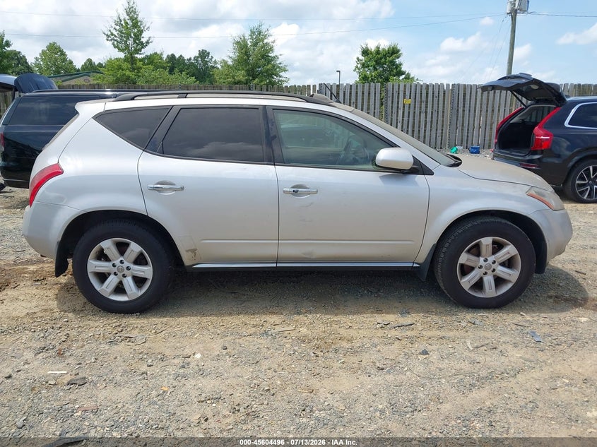 2007 Nissan Murano VIN JN8AZ08WX7W605786 IAAI salvage auction — NORMAL WEAR, Clear (Virginia), sold $350 on 2026-07-27 (photo 6)