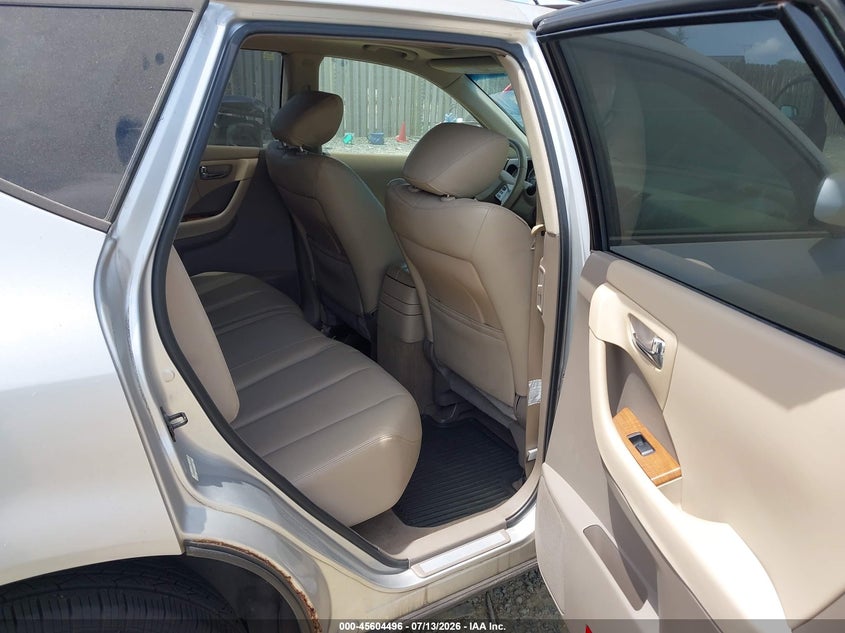 2007 Nissan Murano VIN JN8AZ08WX7W605786 IAAI salvage auction — NORMAL WEAR, Clear (Virginia), sold $350 on 2026-07-27 (photo 8)