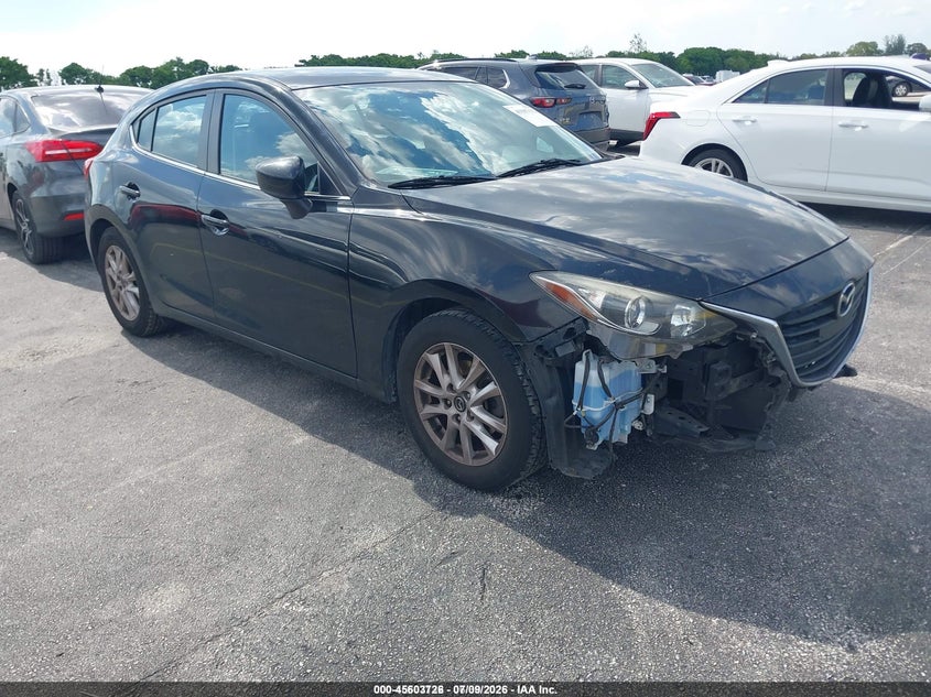 2016 Mazda 3 VIN JM1BM1N74G1324338 IAAI salvage auction — FRONT END, Salvage Title, sold $1,300 on 2026-07-23 (photo 1)