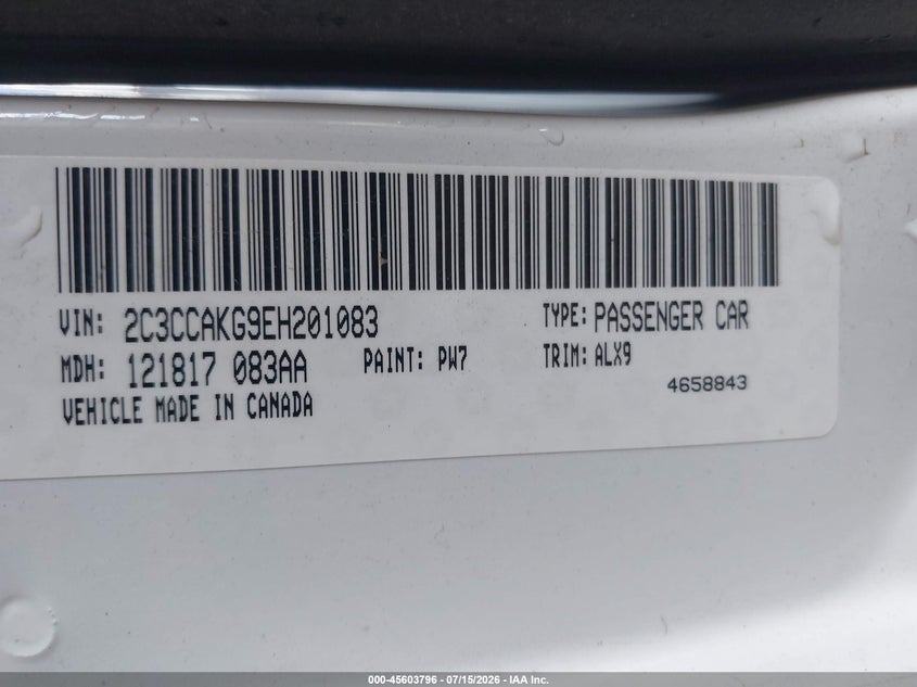 2014 Chrysler 300c VIN 2C3CCAKG9EH201083 IAAI salvage auction — FRONT END, Regular (South Dakota), sold $1,250 on 2026-08-23 (photo 9)