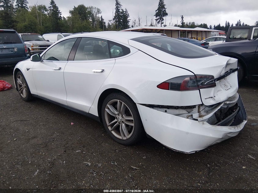 2015 Tesla Model s VIN 5YJSA1E12FF118753 IAAI salvage auction — REAR END, Salvage Title, sold $2,600 on 2026-07-29 (photo 3)