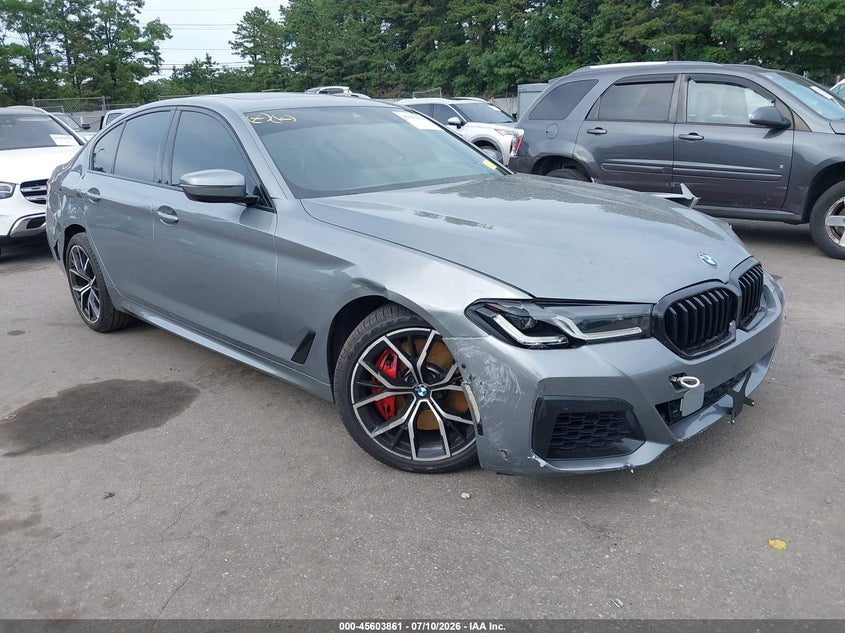 2023 BMW 5er VIN WBA73BJ01PCL83906 IAAI salvage auction — LEFT & RIGHT, Mv-907A (New York), sold $19,325 on 2026-08-20 (photo 1)