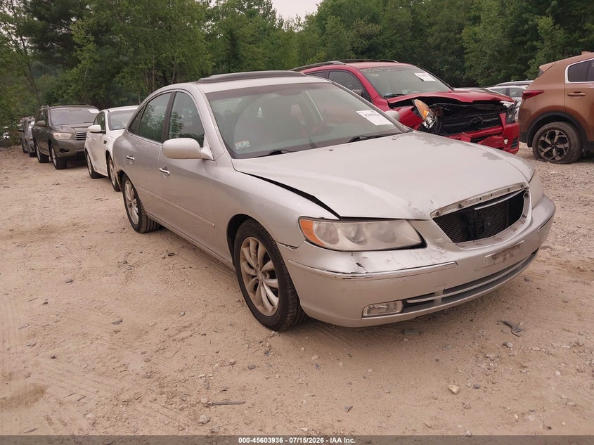 2006 Hyundai Azera VIN KMHFC46FX6A040475 IAAI salvage auction — FRONT END, Clear (Massachusetts), sold $200 on 2026-07-28 (photo 1)