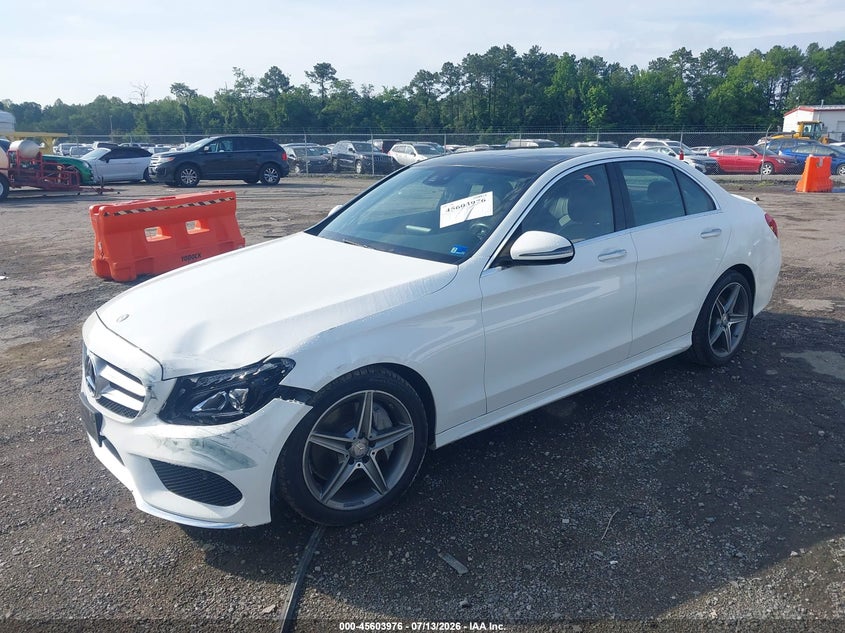 2016 Mercedes-benz C-klasse VIN 55SWF4KB1GU137344 IAAI salvage auction — FRONT & REAR, Salvage (Virginia), sold $2,750 on 2026-07-25 (photo 2)
