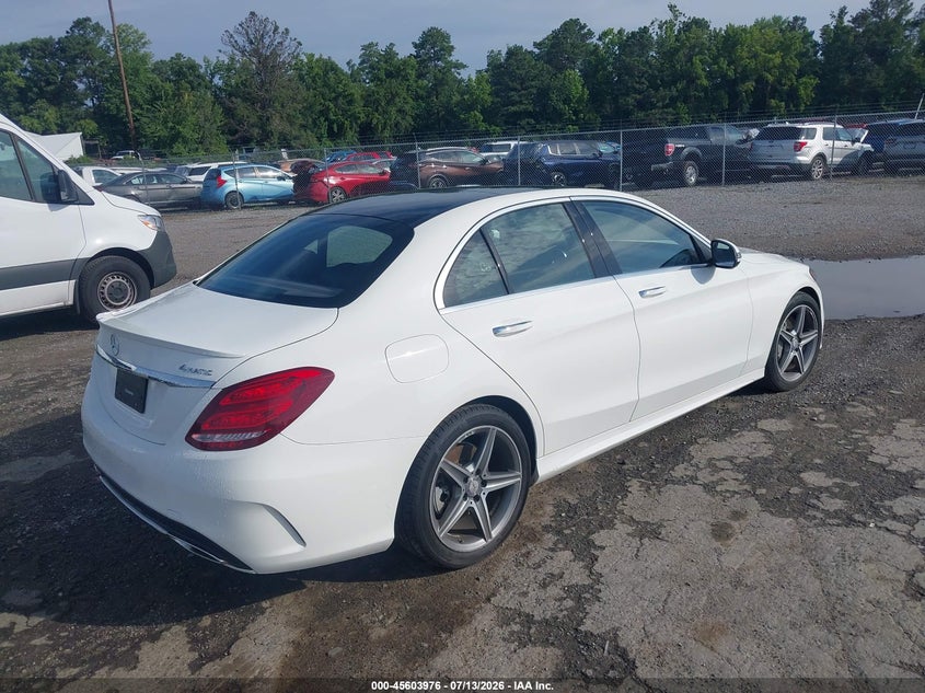 2016 Mercedes-benz C-klasse VIN 55SWF4KB1GU137344 IAAI salvage auction — FRONT & REAR, Salvage (Virginia), sold $2,750 on 2026-07-25 (photo 4)