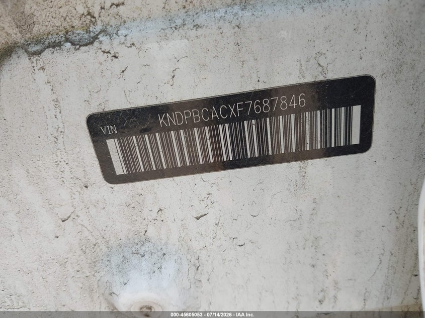 2015 Kia Sportage VIN KNDPBCACXF7687846 IAAI salvage auction — FRONT END, Clear (Massachusetts), sold $1,250 on 2026-07-24 (photo 9)