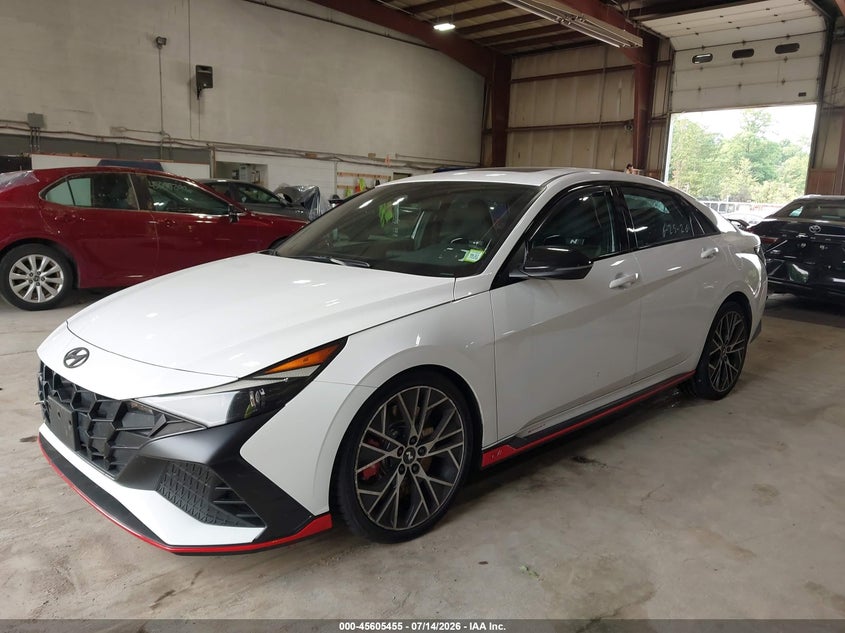 2023 Hyundai Elantra n VIN KMHLW4AK5PU009553 IAAI salvage auction — RIGHT FRONT, Salvage Title, sold $7,000 on 2026-08-23 (photo 2)
