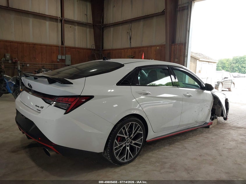 2023 Hyundai Elantra n VIN KMHLW4AK5PU009553 IAAI salvage auction — RIGHT FRONT, Salvage Title, sold $7,000 on 2026-08-23 (photo 4)